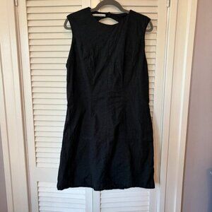 Abercrombie & Fitch mini dress large tall black linen cotton open back